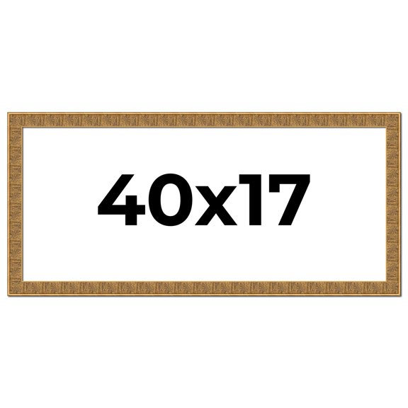 40x17 Frame Black and Gold Distressed Solid Wood Sonoma Picture Frame | 1.625 Inch Moulding Width |