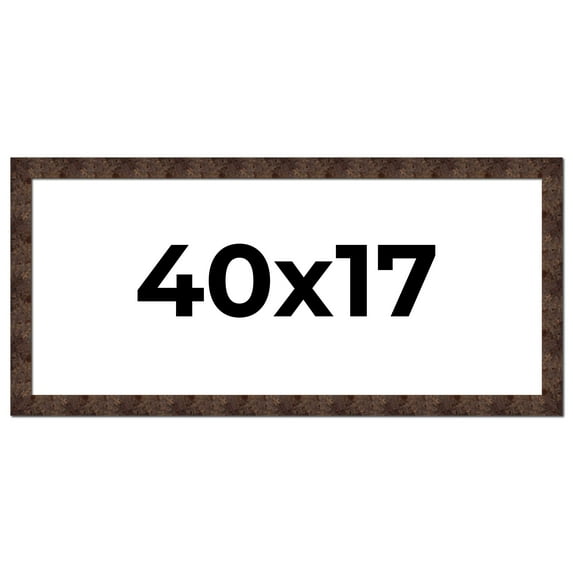 40x17 Frame Brown Burl Real Wood Picture Frame Width 1.625 Inches | Interior Frame Depth 0.5 Inches