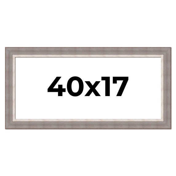 40x17 Frame Grey Real Wood Picture Frame Width 2.75 Inches | Interior Frame Depth 0.5 Inches |