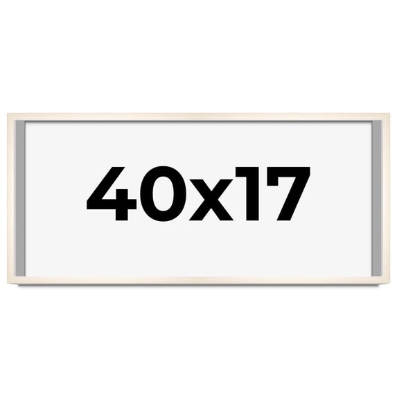 40x17 Frame White Wheat Solid Wood Picture Frame | Moulding Width 0.75 Inches | Interior Depth 0.5