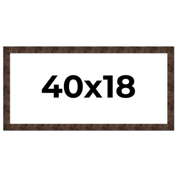 40x18 Frame Brown Burl Real Wood Picture Frame Width 1.625 Inches | Interior Frame Depth 0.5 Inches