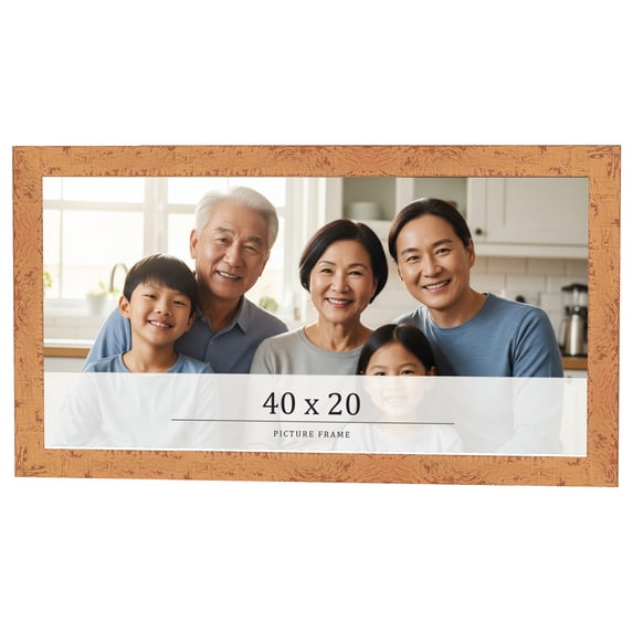 40x20 Frame Beige Real Wood Picture Frame Width 1.25 inches | Interior Frame Depth 0.5 inches |