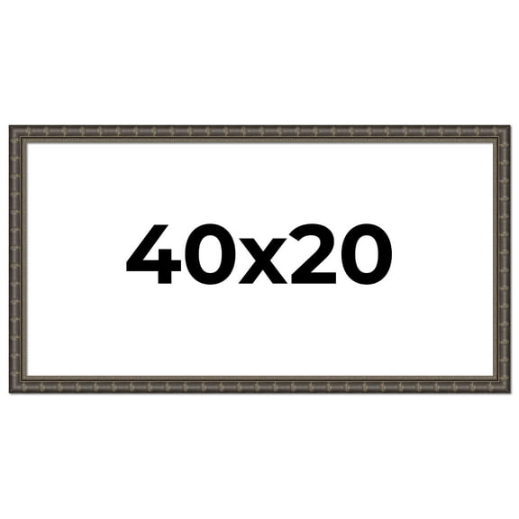 40x20 Frame Black Bamboo Solid Wood Picture Frame Width 1.5 Inches | Interior Frame Depth 0.5