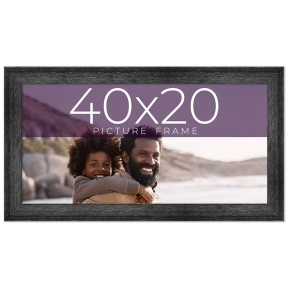 40x20 Frame Black Real Wood Picture Frame Width 1.5 inches | Interior Frame Depth 0.5 inches | Barn