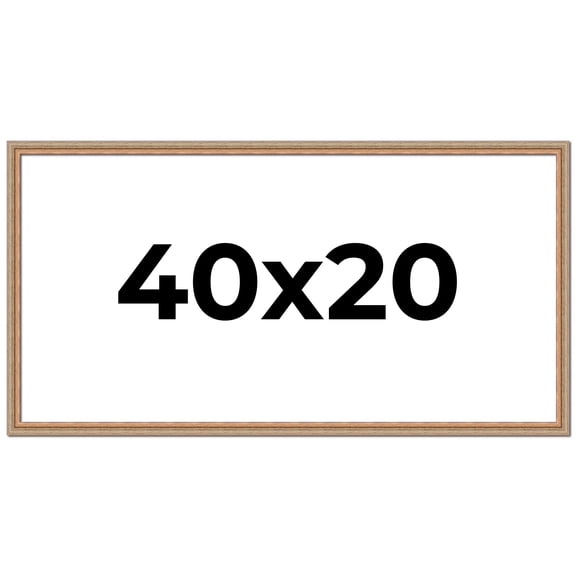 40x20 Frame Brown 60's Wooden Cabinet Solid Wood Picture Frame | 1 Inch Moulding Width | Complete