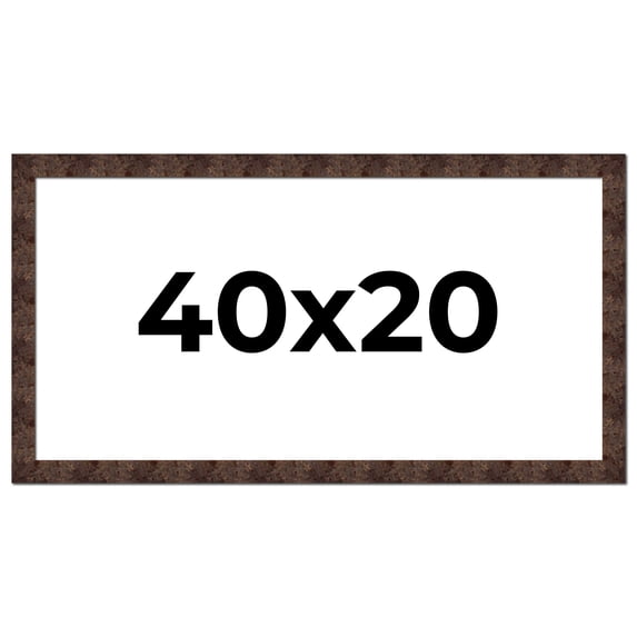 40x20 Frame Brown Burl Real Wood Picture Frame Width 1.625 Inches | Interior Frame Depth 0.5 Inches