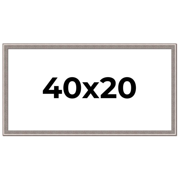 40x20 Frame Grey Real Wood Picture Frame Width 1.25 inches | Interior Frame Depth 0.5 inches | Hans