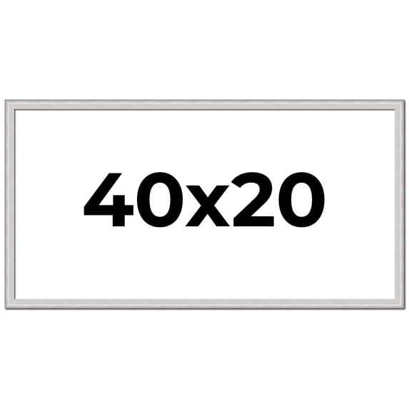 40x20 Frame Silver Inner Slope Bevel Picture Frame | 1 Inch Moulding Width | 0.75 Inch Rabbet Depth