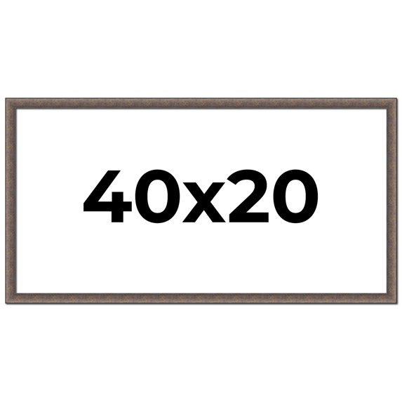 40x20 Frame Silver Real Wood Picture Frame Width 1.25 Inches | Interior Frame Depth 0.5 Inches |