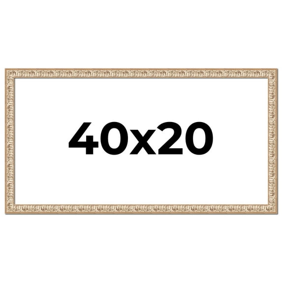 40x20 Frame White Real Wood Picture Frame Width 1.5 Inches Interior Frame Depth 0.5 Inches Aurora