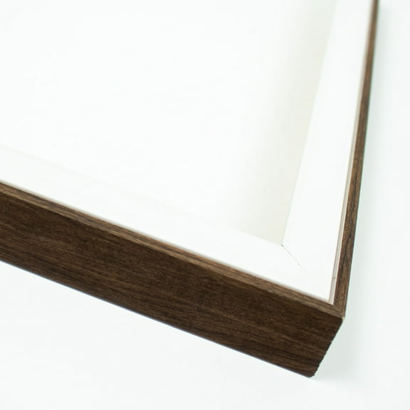 40x20 Frame White & Wood Tones Solid Wood Shadow Box Width 0.875 Inches | Interior Frame Depth 1