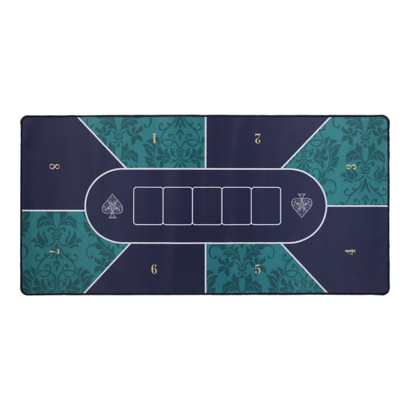 40x20 In Poker Mat 6 Players Professional Portable Anti-Slip Rubber Texas Hold’em Poker Table Top Layout, 2mm Thickness