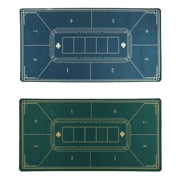 40x20 In Professional Poker Mat, 6 Player Portable Rubber Hold' Poker Table Top Layout to for Play Card Poker