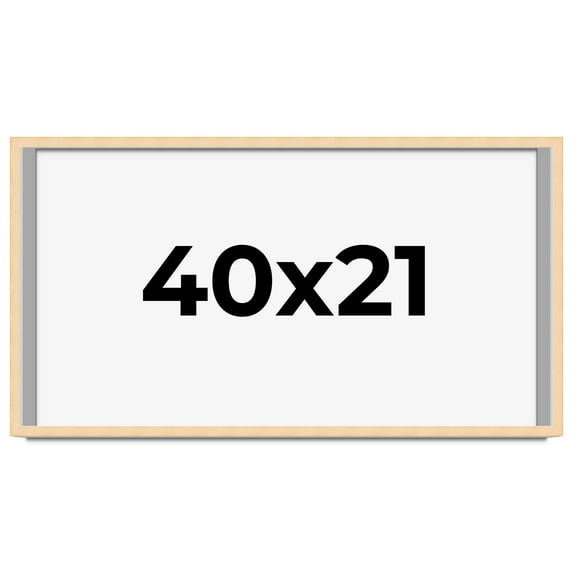 40x21 Frame Natural Wood Picture Frame | 0.75 Inch Moulding Width | with UV Acrylic Plexiglass,