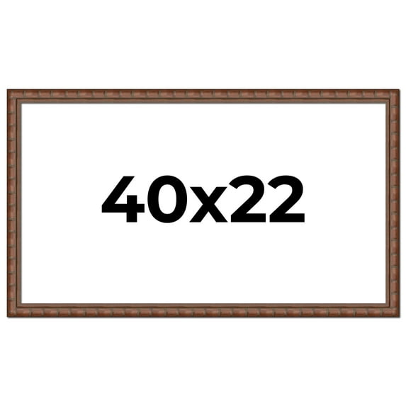 40x22 Dark Brown Bamboo Real Wood Picture Frame Width 1.5 inches | Interior Frame Depth 0.5 inches
