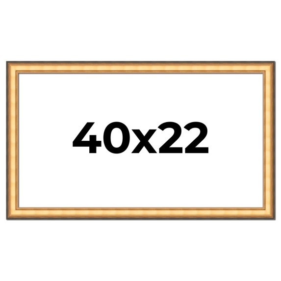 40x22 Frame Gold Plein Aire Solid Wood Picture Frame Width 2 Inches | Interior Frame Depth 0.5