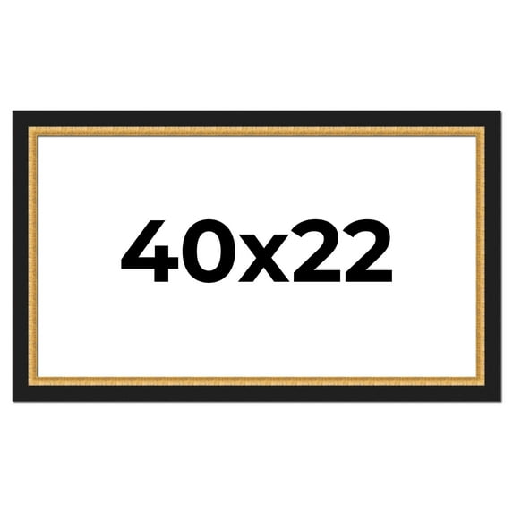 40x22 Frame Gold Real Wood Picture Frame Width 2.25 Inches | Interior Frame Depth 0.5 Inches |
