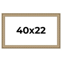 40x22 Frame Ornate Silver Beaded Solid Wood Picture Frame Width 2.5 Inches | Interior Depth 1