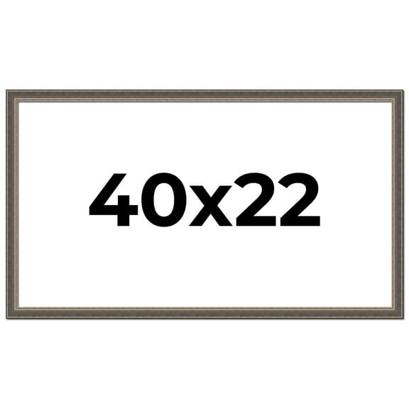 40x22 Frame Silver Real Wood Picture Frame Width 1.25 Inches | Interior Frame Depth 0.5 Inches |