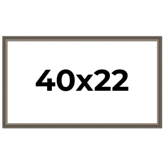 40x22 Frame Silver Real Wood Picture Frame Width 1.25 Inches | Interior Frame Depth 0.5 Inches |
