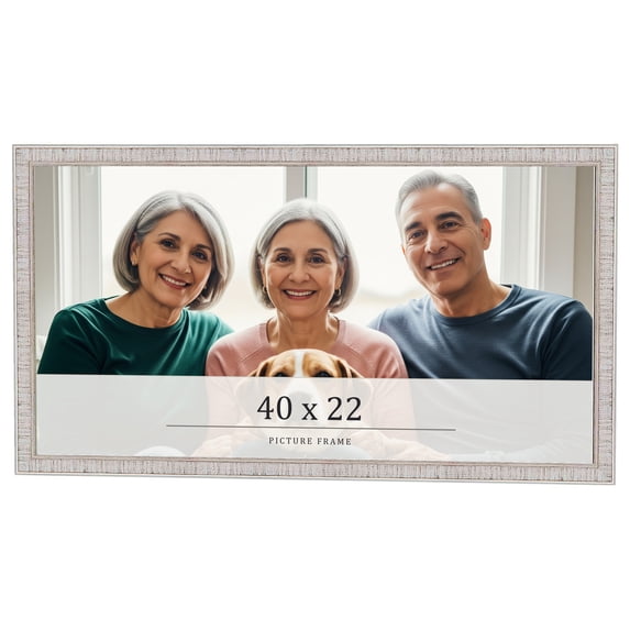 40x22 Frame White Real Wood Picture Frame Width 0.75 inches | Interior Frame Depth 0.5 inches |