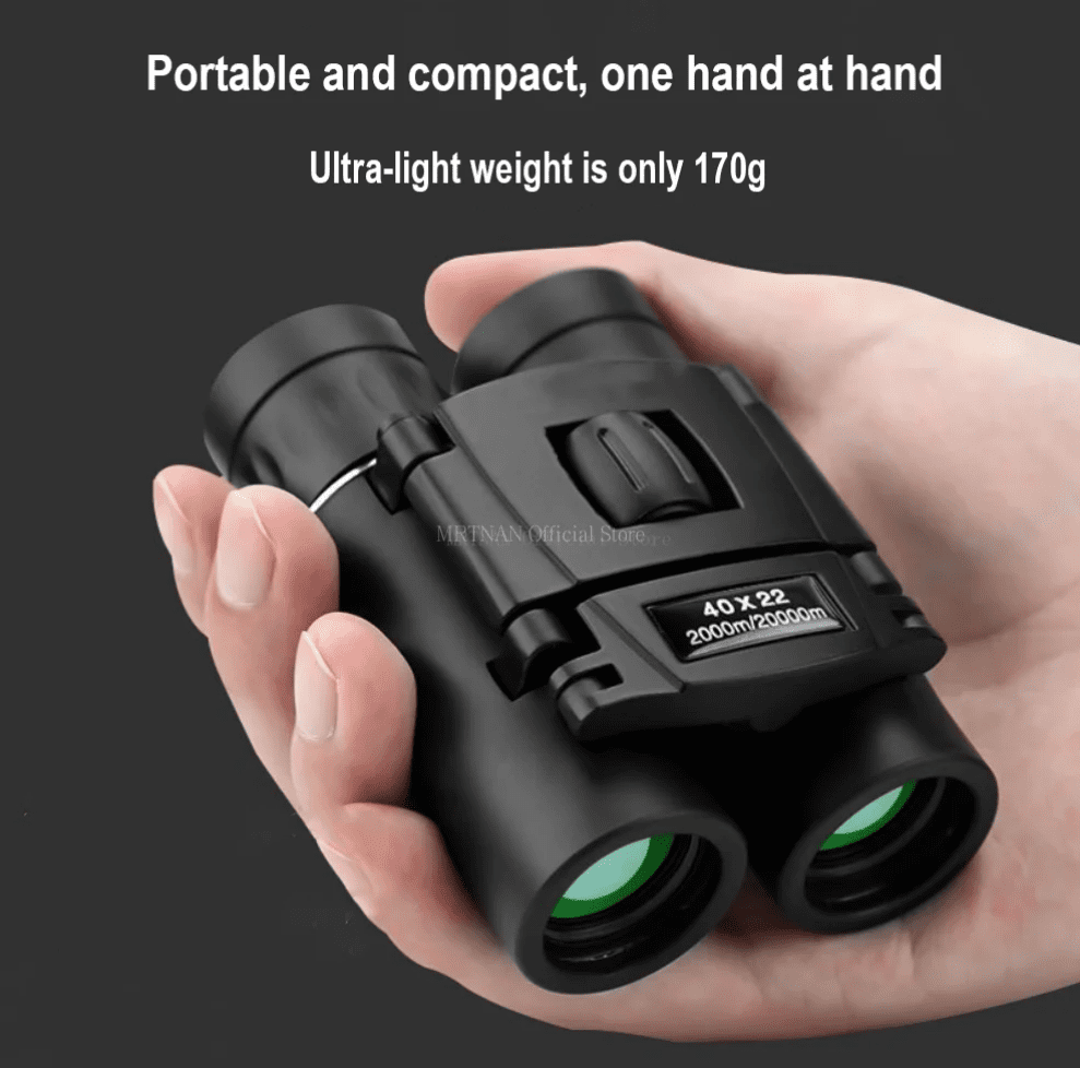40x22 HD Powerful Binoculars 2000M Long Range Folding Mini Telescope BAK4 FMC Optics For Hunting Sports Outdoor Camping Travel