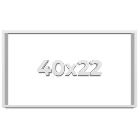 40x22 Shadow Box Frame White | 2 Inches Deep Real Wood Contemporary Shadowbox Display Frame | UV