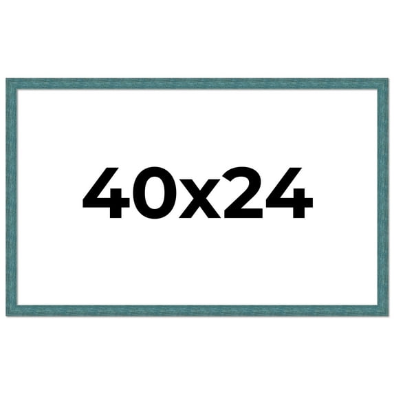 40x24 Frame Blue Rustic Barnwood Solid Wood Picture Frame Width 1.25 Inches | Interior Depth 0.5