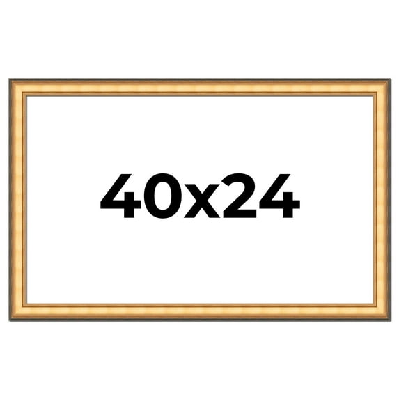 40x24 Frame Gold Plein Aire Solid Wood Picture Frame Width 2 Inches | Interior Frame Depth 0.5