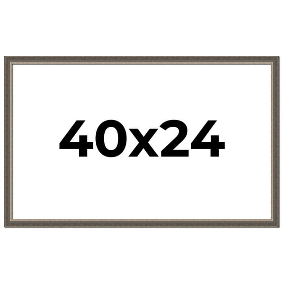 40x24 Frame Silver Real Wood Picture Frame Width 1.25 Inches | Interior Frame Depth 0.5 Inches |