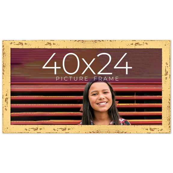40x24 Frame Yellow Real Wood Picture Frame Width 1.25 inches | Interior Frame Depth 0.5 inches |