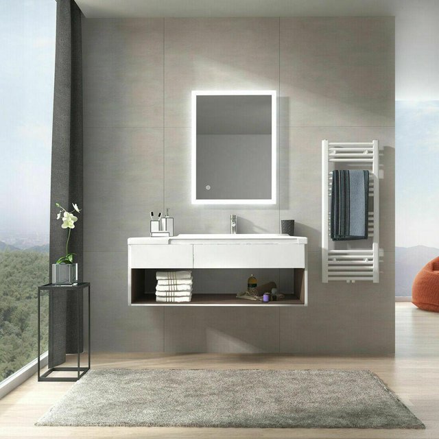 40x24 in Dimmable LED Mirror Bathroom Mirror AntiFog Wall Mounted