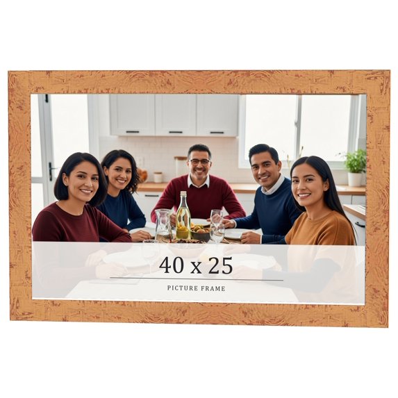 40x25 Frame Beige Real Wood Picture Frame Width 1.25 inches | Interior Frame Depth 0.5 inches |