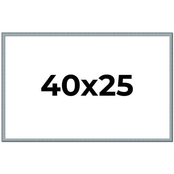40x25 Frame Blue Scuffed Farm Board Solid Wood Picture Frame Width 0.75 Inches | Interior Depth 0.5