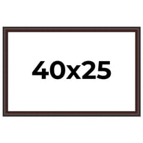40x25 Frame Brown Round Mahogany Solid Wood Picture Frame | 1.625 Inch Moulding Width | with UV