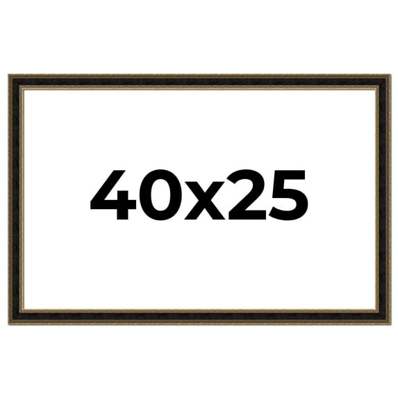 40x25 Frame Gold Antique Vintage Sold Wood Picture Frame | 1.75 Inch Moulding Width | Interior