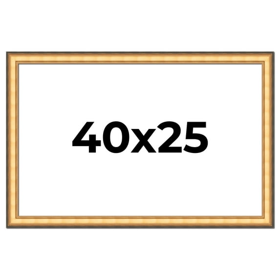 40x25 Frame Gold Plein Aire Solid Wood Picture Frame Width 2 Inches | Interior Frame Depth 0.5