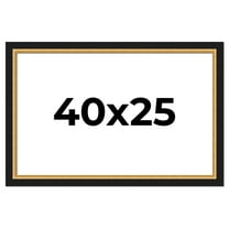 40x25 Frame Gold Real Wood Picture Frame Width 2.25 Inches | Interior Frame Depth 0.5 Inches |