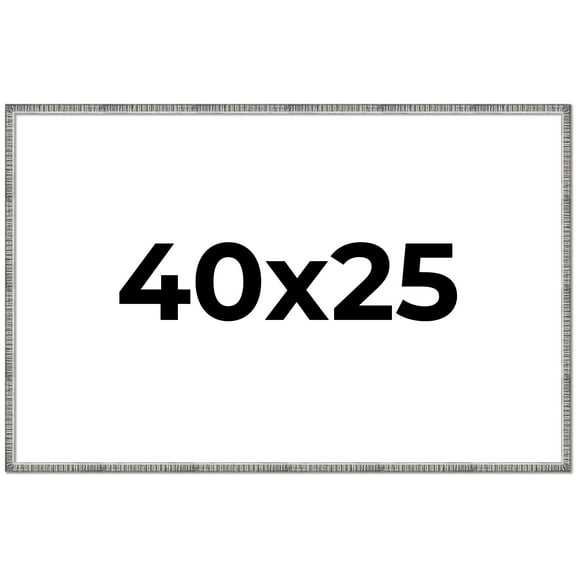 40x25 Frame Silver Grey Distressed Solid Wood Picture Frame | 0.75 Inch Moulding Width | Interior