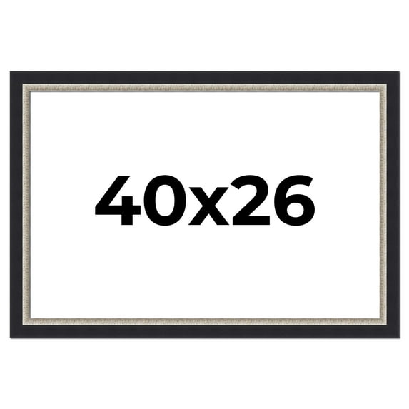 40x26 Frame Black Real Wood Picture Frame Width 2.25 Inches | Interior Frame Depth 0.5 Inches |