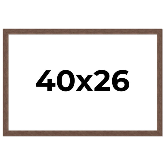 40x26 Frame Brown Farmhouse Solid Wood Picture Frame Width 1.5 Inches | Interior Frame Depth 0.5
