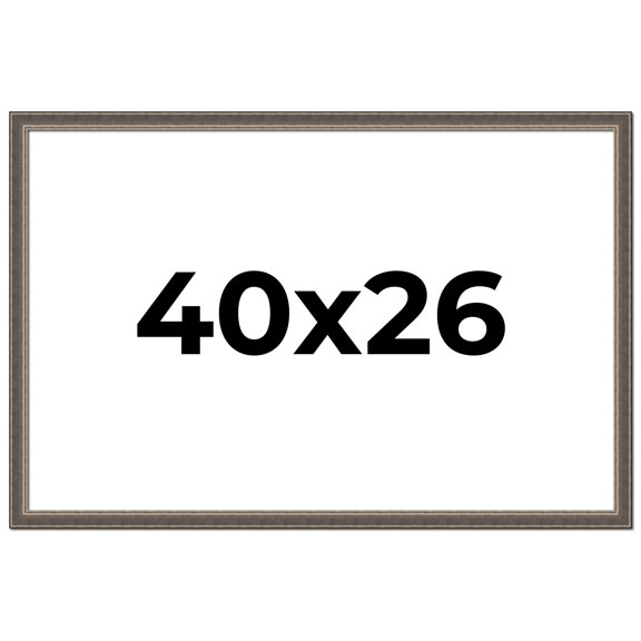 40x26 Frame Silver Real Wood Picture Frame Width 1.25 Inches | Interior Frame Depth 0.5 Inches |