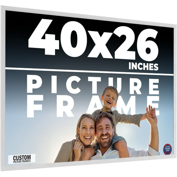 40x26 Frame White Real Wood Picture Frame Width 0.75 inches | Interior Frame Depth 0.5 inches |