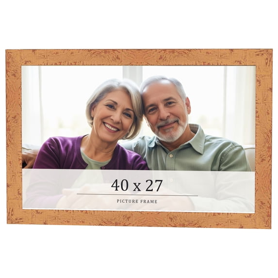 40x27 Frame Beige Real Wood Picture Frame Width 1.25 inches | Interior Frame Depth 0.5 inches |