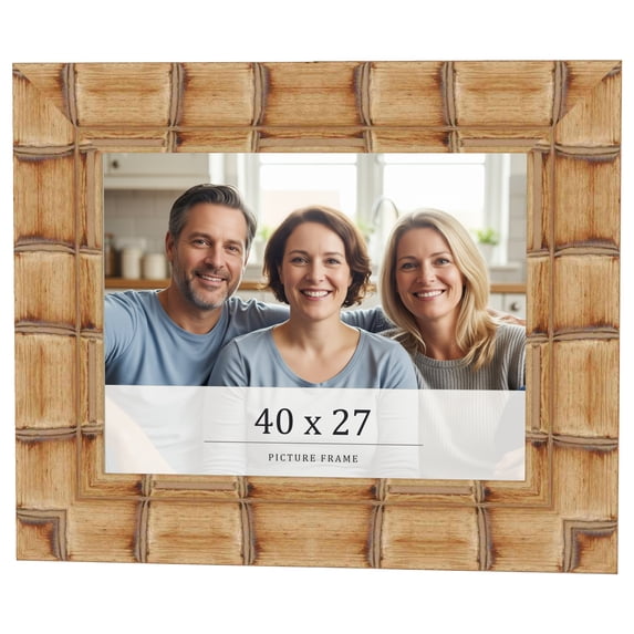 40x27 Frame Beige Real Wood Picture Frame Width 3 inches | Interior Frame Depth 0.5 inches |