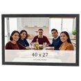 thumbnail image 1 of 40x27 Frame Black Charcoal Grey Wood Textured Picture Frame | 0.75 Inch Moulding Width | Gunmetal, 1 of 8