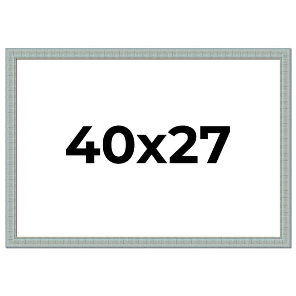 40x27 Frame Blue Teal Distressed Solid Wood Picture Frame | 1.625 Inch Moulding Width | Sonoma Blue