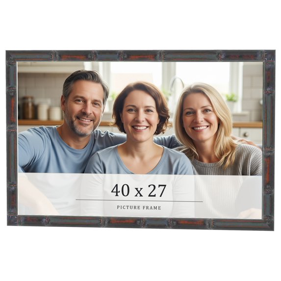 40x27 Frame Brown Bamboo with Dark Coffee/Walnut Finish | Solid Wood Picture Frame Width 0.75