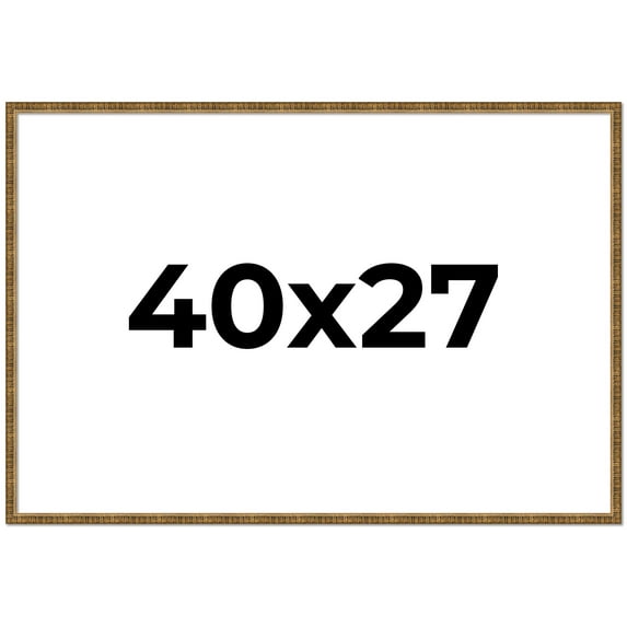 40x27 Frame Gold Kingsley Distressed Solid Wood Picture Frame Width 0.75 Inches | Interior Frame