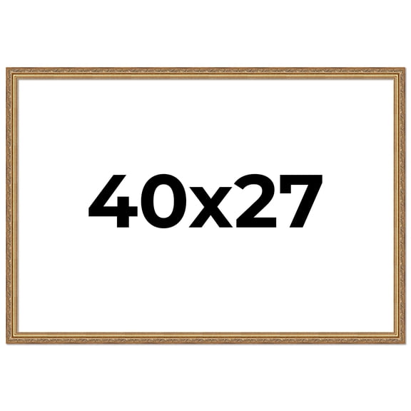 40x27 Frame Gold Solid Wood Picture Frame Width 1.25 Inches | Interior Frame Depth 0.375 Inches |